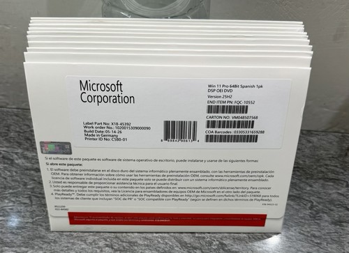 10x windows pro dvd - 11, pack/